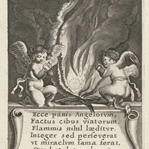 The wafer in the fire on both sides angels, Boetius Adamsz. Bolswert, Hendrik Aertssens