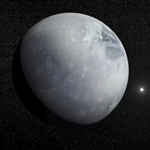 Pluton, its big moon Charon and the Polaris star