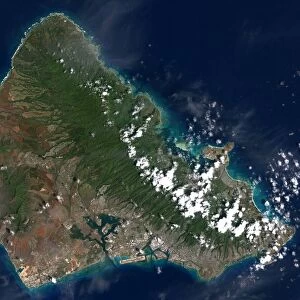 Satellite view of Honolulu, Oahu, Hawaii