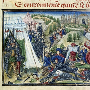 The Battle of Hastings (From the Grande Chronique de Normandie by Yates Thompson). Artist: Anonymous