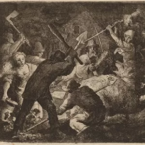 The Bear Assaulted by the Peasants, probably c. 1645 / 1656. Creator: Allart van Everdingen