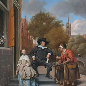 A Burgher of Delft and His Daughter (Adolf Croeser and his daughter Catharina Croeser). Artist: Steen, Jan Havicksz (1626-1679)