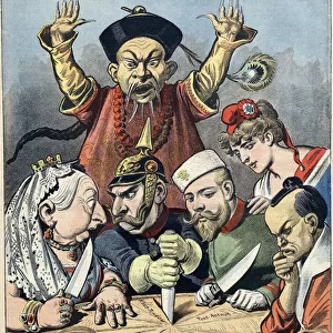 China - the cake of kings and... of emperors (Caricature), 1898. Artist: Meyer (Reyem), Henri (1844-1899)