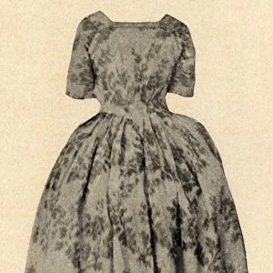 Dress of buff chine silk, worn by Lady Stuart in Barbados Colony, c1700, (1937)