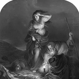 Edith finding the Body of Harold, (1834). Artist: E Whitfield