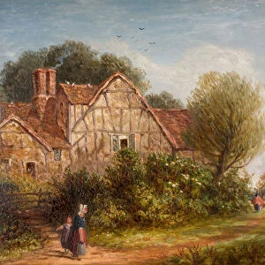 An English Cottage, 1880. Creator: William Henry Hill
