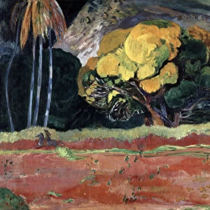 Fatata Te Moua (At the Foot of a Mountain), 1892. Artist: Paul Gauguin