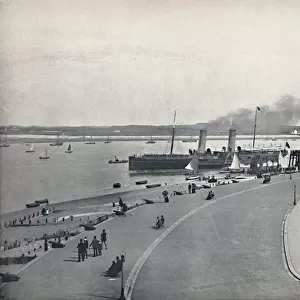 Fleetwood - The Promenade: Departure of the Isle of Man Steamer, 1895