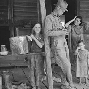 Floyd Burroughs and Tengle children, Hale County, Alabama, 1936. Creator: Walker Evans