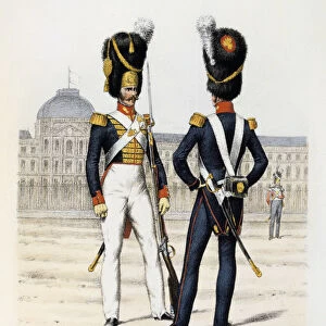 Gardes a pied ordinaires du Corps de Roi, petite and grande tenue, 1817-30 Artist: Eugene Titeux