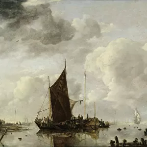 Harbour Scene with Reflecting Water, 1649. Creator: Jan van de Cappelle