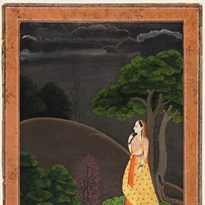 The Heroine Who Waits Anxiously for Her Absent Lover (Utka Nayaka), c. 1750-55. Creator: Unknown