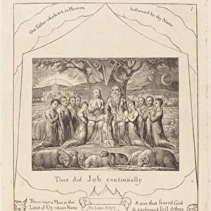 Job and His Family, 1825. Creator: William Blake