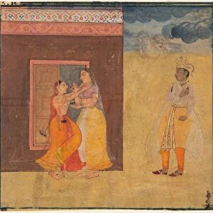Krishna Abhisarika Nayika, from a Rasikapriya manuscript, c. 1615-25. Creator: Unknown