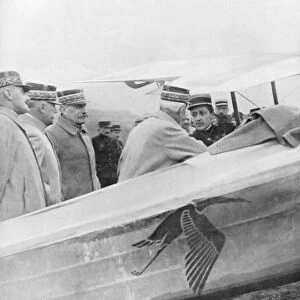 Lieutenant Georges Guynemer meeting French generals, 19 February 1917