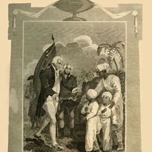 Lord Cornwallis receiving the Sons of Tippoo Saib, (c1780s), 1816. Creator: Unknown