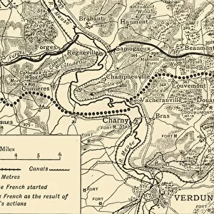 Map illustrating the Operations at Verdun, First World War, August-November, 1917, (c1920)