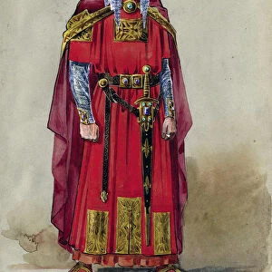 Medieval Prince. Costume design. Artist: Bakst, Leon (1866-1924)