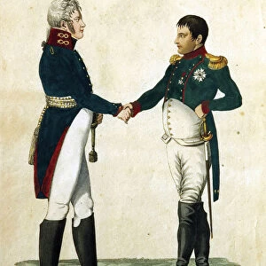 Meeting of Napoleon and Alexander I, 1808. Artist: Anonymous