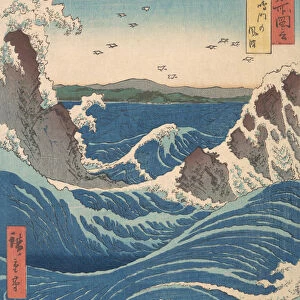 Naruto Whirlpool, Awa Province, from the series Views of Famous Places in the Sixty-Od... ca. 1853. Creator: Ando Hiroshige