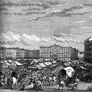Nottingham market place, c1880