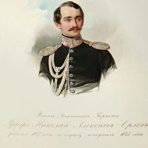 Portrait of Count Nikolai Alexeyevich Orlov (1827-1885) (From the Album of the Imperial Horse Guards), 1846-1849. Artist: Hau (Gau), Vladimir Ivanovich (1816-1895)