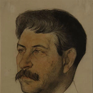 Portrait of Joseph Stalin (1879-1953), 1922. Artist: Andreev, Nikolai Andreevich (1873-1932)