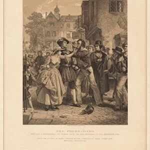 The Press-Gang: Seizing a Waterman on Tower Hill on the Morning of His Marriage, (1878). Artists: Alexander Johnston, Robert Anderson
