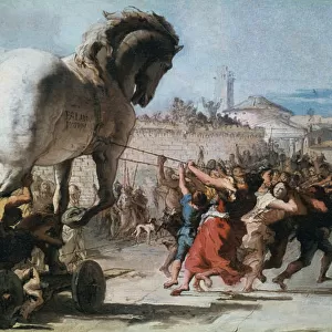 The Procession of the Trojan Horse into Troy, c1760. Artist: Giovanni Battista Tiepolo