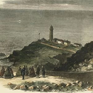The Queen Visiting South Stack Lighthouse, Holyhead... 1853, (1861). Creator: Unknown