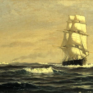 Sailing Ship--off Coast of Maine, 1876. Creator: William E. Norton