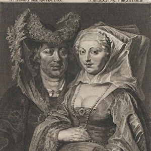 Saint Pepin I and his daughter, Saint Begga, 1732. Creator: Anton Joseph von Prenner