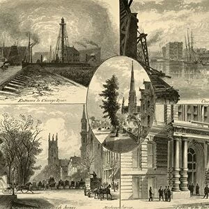 Scenes in Chicago, 1874. Creator: James H. Richardson