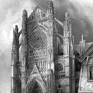 The south transept of Beauvais Cathedral, France, 1836. Artist: Benjamin Winkles
