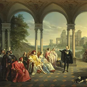 Torquato Tasso reads La Gerusalemme Liberata at the Court of Ferrara, 1841. Creator: Mancinelli