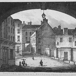 View of the Doctors Commons entrance from St Pauls churchyard, City of London, 1800