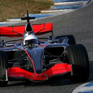 Formula 1 Testing: Fernando Alonso McLaren Mercedes MP4 / 21, made his debut for the McLaren team after Renault gave him special dispensation for