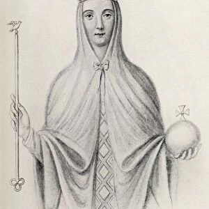 Adeliza Of Leuven Also Called Adela And Aleidis; 1103 To 1151. Queen Consort Of The United Kingdom As Second Wife Of Henry I. From Her Portrait On The Seal Of The Charter She Gave To Reading Abbey, Which She Founded. From The Book Our Queen Mothers By Elizabeth Villiers