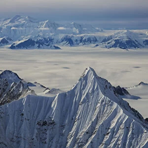 Aerial View Of The Mountains And Icefields In Kluane National Park; Yukon, Canada