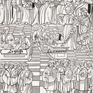 Assembly Of The Provostship Of The Merchants Of Paris. Copy Of Woodcut Published 1528