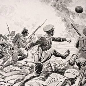 British Officer Kicks Football Towards German Lines To Inspire His Platoon To Charge With Him From The War Illustrated Album Deluxe Published London 1916