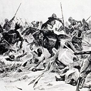 Charge Of The 21St Lancers At Omdurman After Drawing By R. Caton Woodville In Illustrated London News September 24 1898 From A Roving Commission By Winston S. Churchill Published By Scribners 1930