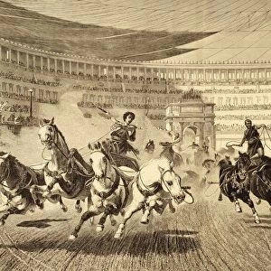 Chariot Race At Roman Games. After A Painting By Alejandro Wagner. From Album Artistico Published Circa 1890