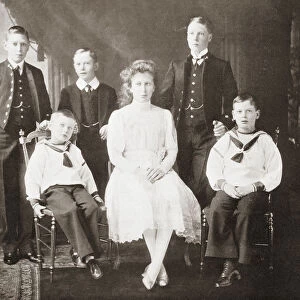 The Children Of King George V. From Left To Right, Prince Albert, Prince John, Prince Henry, Princess Mary, Prince Edward Of Wales, Prince George. From The Year 1910 Illlustrated
