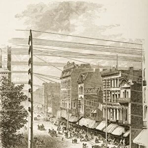 Clark Street, Chicago, Illinois In 1870S. From American Pictures Drawn With Pen And Pencil By Rev Samuel Manning Circa 1880