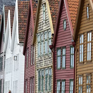 Colourful Houses In A Row; Bergen, Norway
