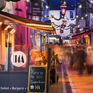 Cork, County Cork, Ireland; A City Street At Christmas Time