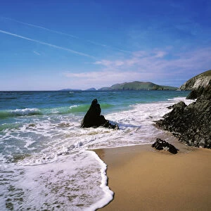 Coumeenoole Beach, Slea Head, Dingle Peninsula, Co Kerry, Ireland; Blasket Islands In The Distance