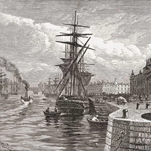 The Custom House, Dublin, Ireland In The 19th Century. From Cities Of The World, Published C. 1893