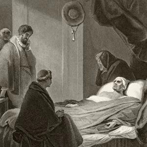 Death Of Thomas Cardinal Wolsey At Leicester Abbey November 29, 1530. From The National And Domestic History Of England By William Aubrey Published London Circa 1890